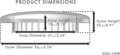 Tub Flo Stainless Steel Shower Drain Hair Catcher, Hair Stopper for Bathtub and Sink, Easy-Install Drain Filter, Fit for 0.75'' x 2.64" Sink Hole