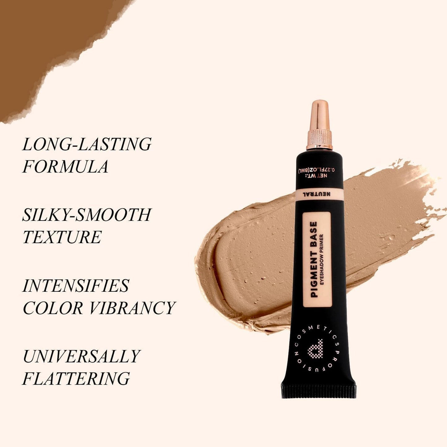 Profusion Cosmetics Pigment Base Eyeshadow Primer, Achieve Vibrant Looks with Pigment Boosting Primer and Lock in Color with Blendable Formula, Get Bold Colors and Glittery Shimmers, Neutral
