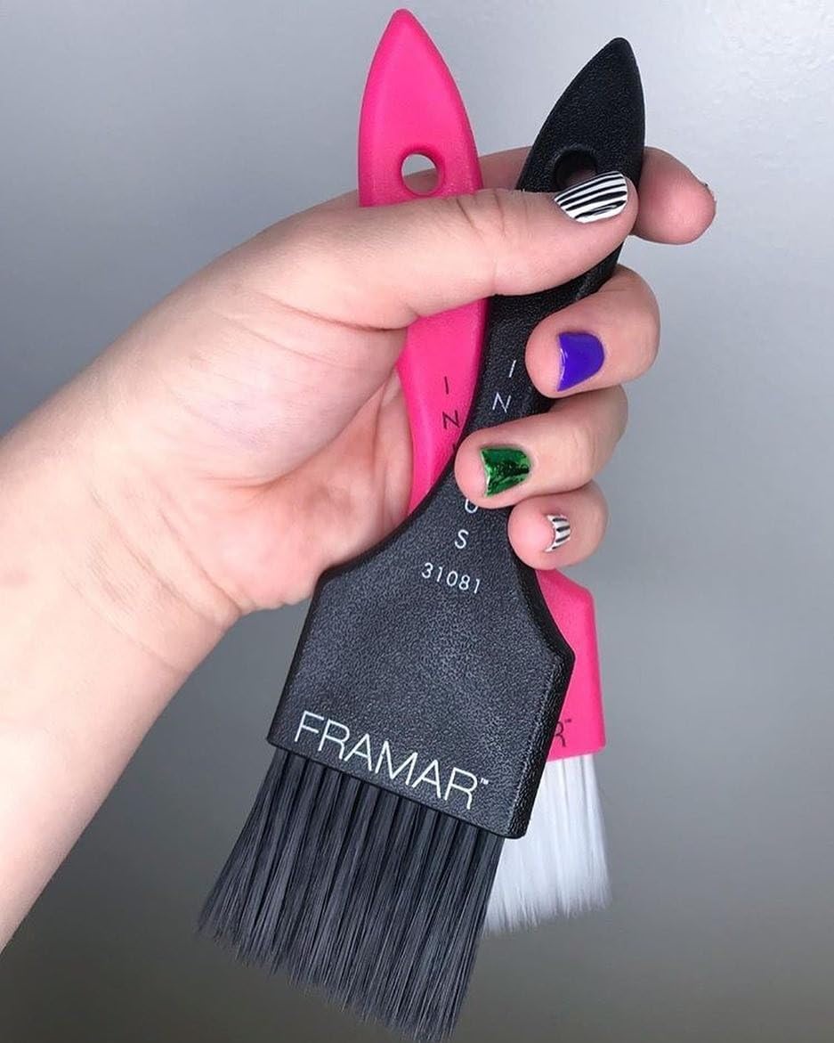 FRAMAR Power Painter Hair Dye Brush – Hair Colour Tint Brush and Dye Kit For Hairdressing Accessories – 2 Pack