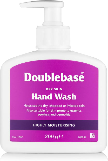 Doublebase Dry Skin Hand Wash. Moisturising, Non-Foaming. Also Suitable for Skin Prone to Eczema and Psoriasis, Soap and SLS Free (Packaging May Vary), 200g