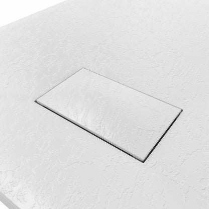 Aquariss White Rectangular Shower Tray 900x700mm with Waste | Slate Effect, SMC Slip-Resistant Shower Base, for Bathroom Shower Enclosures Wet Room, Easy Installation, Ultra-Low Profile