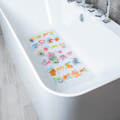 BOPPIE Non-Slip Bath Mat Shower Mats,Anti-Slip-Resistant Tub Mats Bathroom Mat XL Large Bath Mat 89 X 38 CM(Alphabet DWZM)