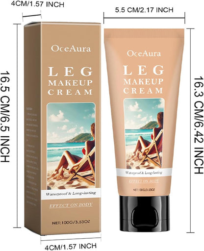Body Coverage Perfector Waterproof, Leg Makeup Waterproof No Transfer, Tattoo Cover Up Cream, All Over Complexion Perfector with Extra Large Body Makeup Brush, Long Lasting Moisturizing Concealer