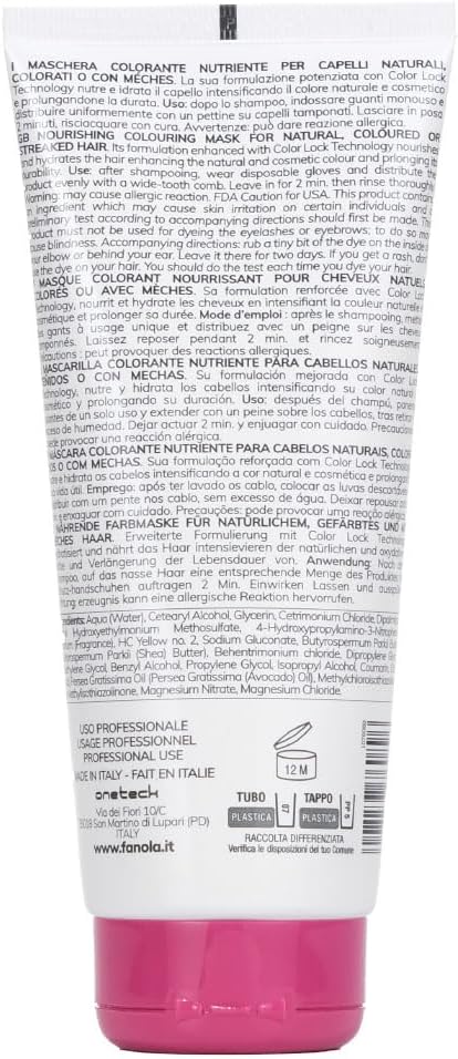 Fanola Nourishing Colour Mask, Nourishing and Conditioning Pigmented Hair Mask to Intensify Color and Temporarily Dye Hair, for Natural, Coloured and Bleached Hair, Copper Flow Shade, 200ml