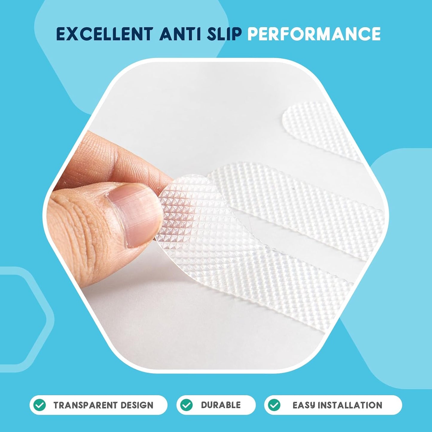 36PCS Non Slip Bath Stickers, Safety Anti Slip Bath Stickers(20x200mm) | Transparent Bath Stickers Non Slip, for Bathroom Bathtub Staircase Floor