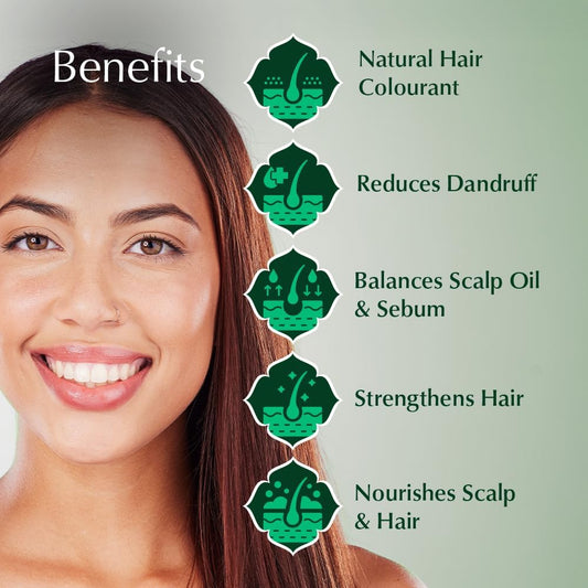 Ayumi Herbal Henna Powder with 9 Himalayan Herbs | Bhringraj Powder | Hibiscus | Brahmi | Nourishing Natural Hair Dye, Dandruff Control |Reducing Itchiness Henna Hair Dye for Men &amp; Women |150g