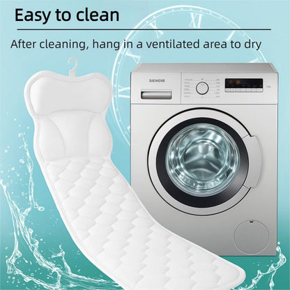 Full Body Bath Pillow Mat &amp; Non-slip Cushion, Bathtub Pillow with 5D Air Mesh and 16 Powerful Suction Cups, Ergonomic Design Support Head and Neck Back for Home Hot Tub Relaxing Spa Fits All Bathtub