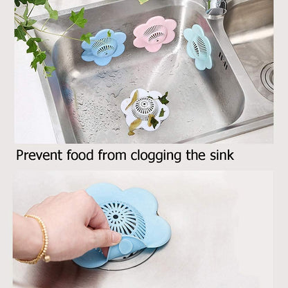 Hair Catcher Silicone Hair Stopper Shower Drain Covers, Bathtub and Shower Drain Protectors with Suction Cups Suit for Bathroom Bathtub and Kitchen 4 Pack