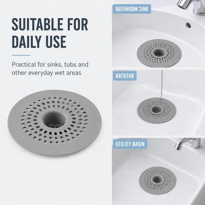 Shower Drain Hair Catcher Trap 3 PCS – Raised Dome Silicone Sink Strainer with Micro Holes – Anti Clog Bath Plug Hole Cover Filter for Bathtubs and Showers