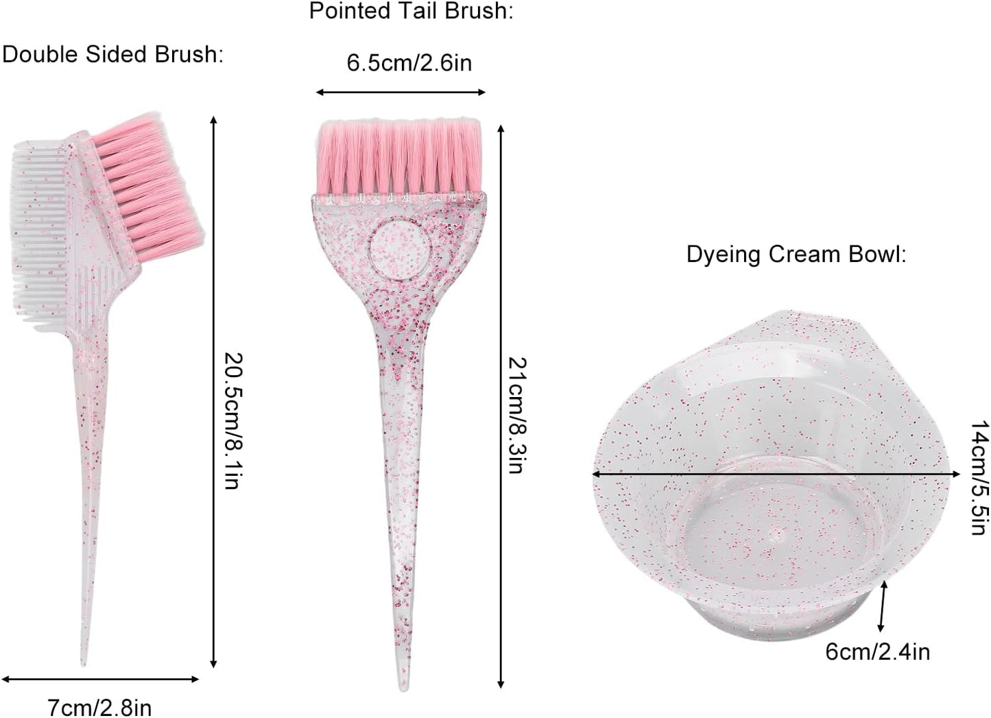 Salon Tint Brush Comb with Mixing Bowl for Hair Bleaching &amp; Colouring | Hair Dye Brush Set, ABS+Nylon,