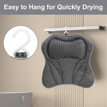 Bath Pillow – Bath Cushion for Head and Neck, Soft 4D Air Bathtub Pillow with Ergonomic Design, Perfect for Relaxing Baths and Spa at Home