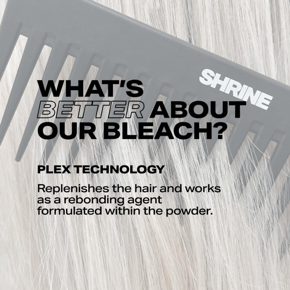SHRINE Better For Your HAIR BLEACH | Plex Technology for Stronger Hair | Anti Breakage Bleaching Kit | Vegan &amp; Cruelty Free | Includes 2 × 30 g Powder Sachets + 120 ml Developer (2 Uses)