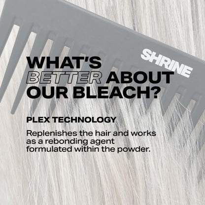 SHRINE Better For Your HAIR BLEACH | Plex Technology for Stronger Hair | Anti Breakage Bleaching Kit | Vegan &amp; Cruelty Free | Includes 2 × 30 g Powder Sachets + 120 ml Developer (2 Uses)