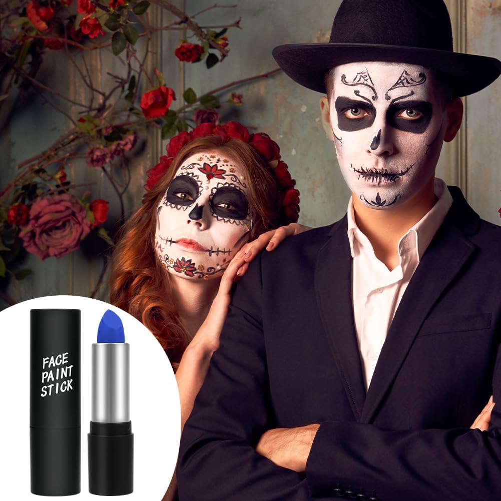 Face Paint Stick, Blue Eye Body Paint Stick for Softball Football Baseball Lacrosse, Non Toxic Makeup Stick for Adults Kids Halloween Cosplay, Sport Oil-based Painting Stick