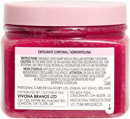 Sunday Rain Polishing Body Scrub for Dry Skin, Infused with Soothing Rose Oil, Fresh Rose Petal Scent, Vegan and Cruelty-Free, 265g