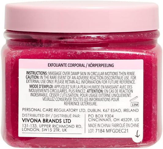 Sunday Rain Polishing Body Scrub for Dry Skin, Infused with Soothing Rose Oil, Fresh Rose Petal Scent, Vegan and Cruelty-Free, 265g