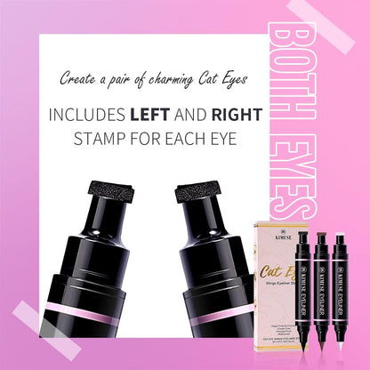 KIMUSE Winged Eyeliner Stamp-2 Eyeliner Pens for Perfect Wing Cat Eye Stamp Eyeliner Waterproof Smudge Proof, Long Lasting Makeup Liquid Eye Liner (black)