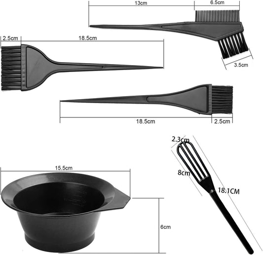 Hair Dye Kit, Hair Colouring Tools - Hair Colouring Bleach Bowl Hair Dye Brush Comb Ear Covers Glove Shower Cap Hair Clips Agitator,Professional Salon DIY Hair Dye Tools