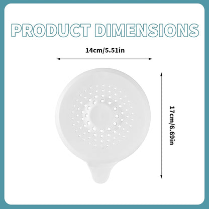 2 Pack Silicone Shower Drain Hair Catcher with Strong Suction Cup, Universal Sink Strainer Protector, Bathtub Plug Hole Cover Hair Stopper Trap for Bathroom Kitchen Sink (White + Grey)
