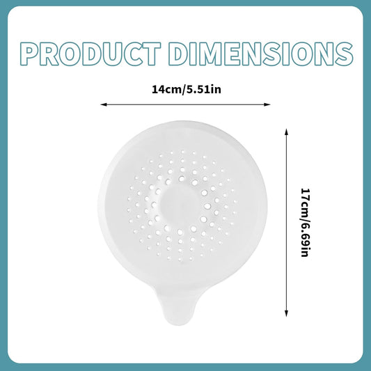 2 Pack Silicone Shower Drain Hair Catcher with Strong Suction Cup, Universal Sink Strainer Protector, Bathtub Plug Hole Cover Hair Stopper Trap for Bathroom Kitchen Sink (White + Grey)