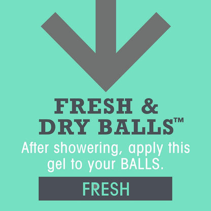 Below The Belt Fresh &amp; Dry Balls Anti Chafe Deodorant Gel Fresh Scent 75ml | Anti-Chafing and Deodorant Gel for Men. Long Lasting Odour Control. Quick Dry Intimate Protection with a fresh scent.