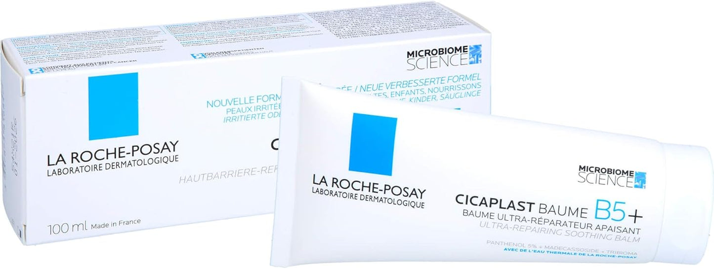 La Roche-Posay Cicaplast Baume B5+, Multi-Purpose Ultra-Repairing Soothing Balm, Skin Barrier Repair, Panthenol, Madecassoside, Prebiotic Tribioma for Irritated Sensitive Skin, 100ml