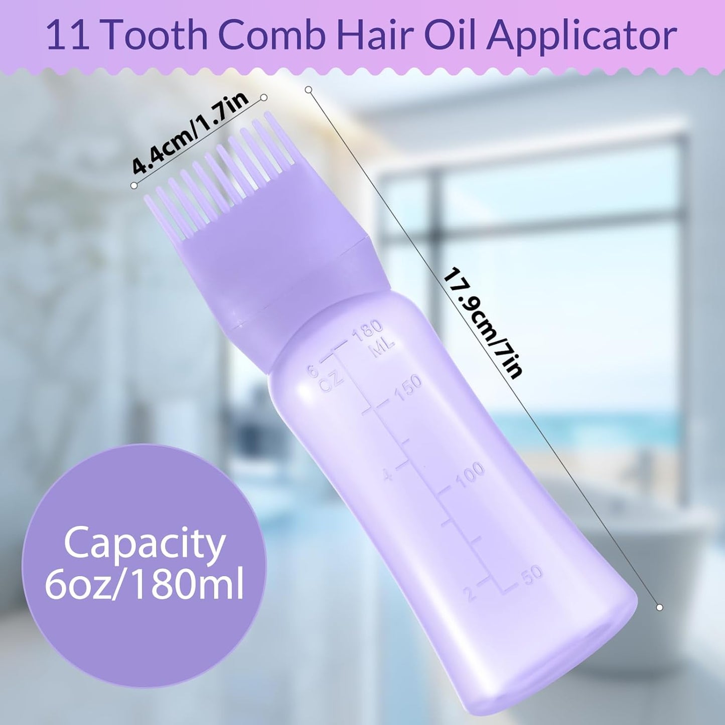 Root Comb Applicator Bottle 180ml Hair Oil Applicator for Hair Dye, Hair Oiler Comb Bottle with Graduated Scale