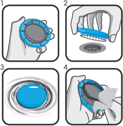 Tub Flo Stainless Steel Shower Drain Hair Catcher, Hair Stopper for Bathtub and Sink, Easy-Install Drain Filter, Fit for 0.75'' x 2.64" Sink Hole