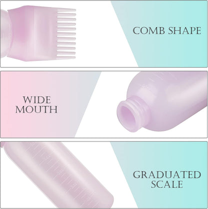 Root Comb Applicator Hair Dye 3 Pack Bottle with Graduated Scale