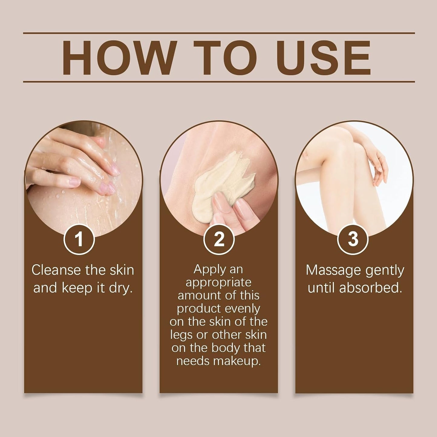 Leg Makeup Waterproof No Transfer&amp;Sweat-Proof,Body Coverage Foundation Full Coverage to Cover Veins,Long Lasting Moisturizing&amp;Hydrating Leg&amp;Body Makeup,Easy to Use Concealer,Natural Blends Skin(Cocoa)