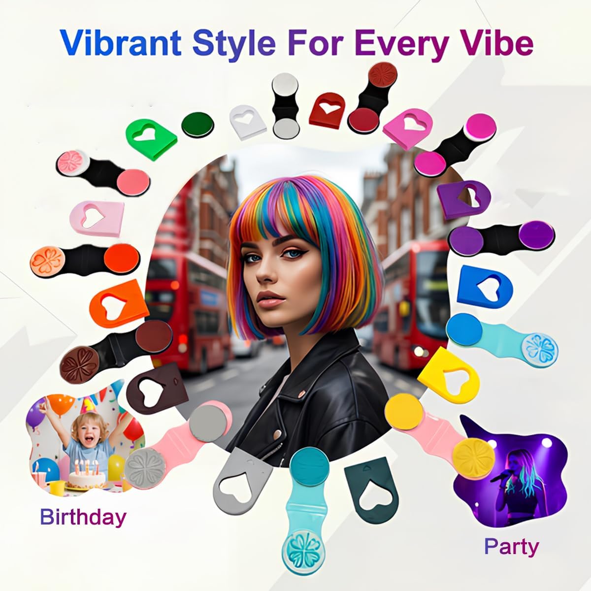 12 Colours Hair Chalk for Girls, Temporary Hair Dye for Kids, Washable Hair Colour Set with Glitter, Perfect Teenage Girls Gifts for Birthday Party Christmas Cosplay &amp; Festivals