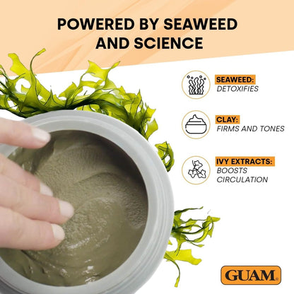 GUAM Seaweed Mud Anti Cellulite Treatment for Legs &amp; Thighs - 1kg Natural Tightening Hot Body Mask - Skin Firming Antioxidant Cellulite Remover to Reduce Imperfections, Improves Tone &amp; Elasticity