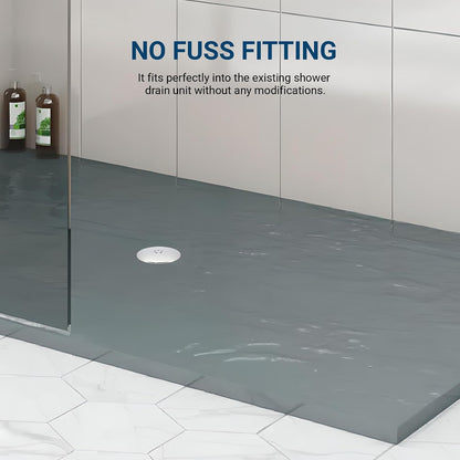 Shower Drain Cover 90mm/115mm | Fast Flow Chrome Waste Trap Replacement With Removable Hair Catcher | Shower Plughole Cover Insert For Shower Trays
