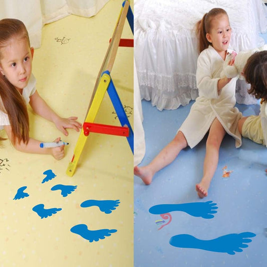 NUOBESTY 9 Pairs Footprint Floor Decals Colorful Footprint Stickers for School Kindergarten Classroom Decoration