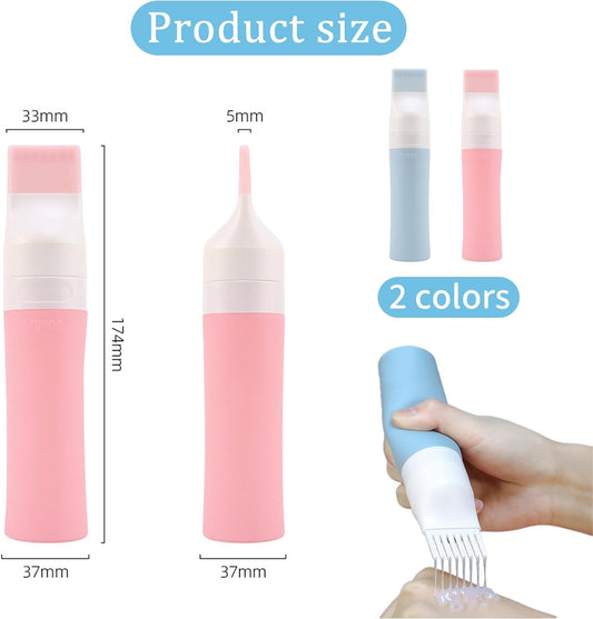 80ml Hair Oil Applicator Bottle, Root Comb Applicator Bottle Hair Dyeing Brush Oil Comb Hair Dying Tools for Dyeing Shampoo Tools, 2 Pack