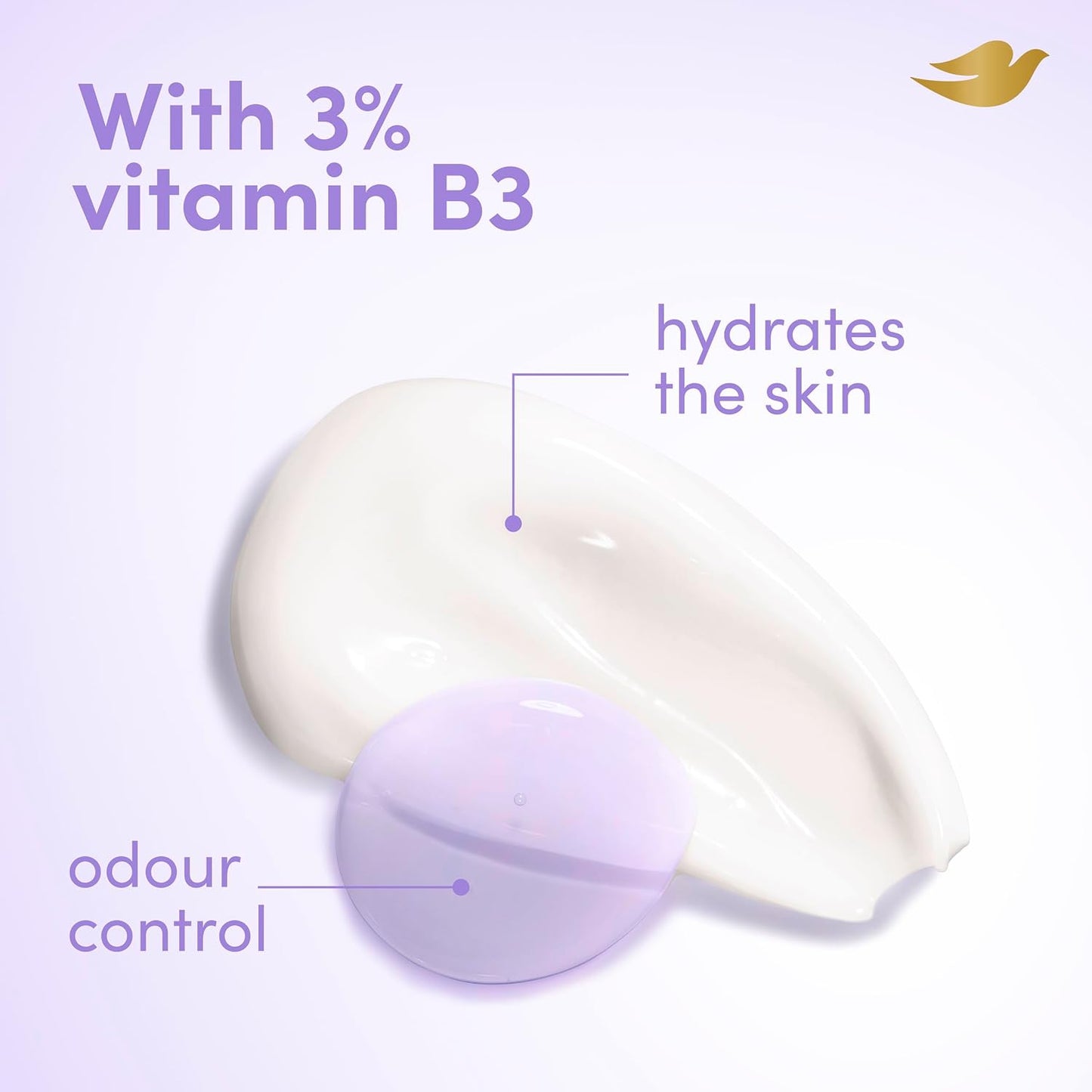 Dove Lavender &amp; Camomile Whole Body Deodorant Cream 0% aluminium deodorant with vitamin B3 for all-day odour control 75 ml