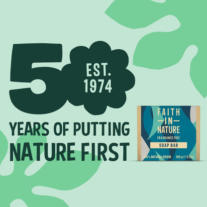 Faith In Nature Natural Fragrance Free Hand Soap Bar, Sensitive, Vegan and Cruelty Free, No SLS or Parabens, 100g