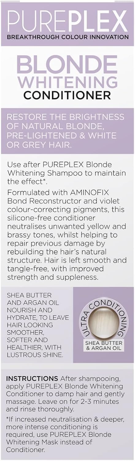 Knight &amp; Wilson PurePlex Blonde Conditioner, for Blonde, Platinum &amp; Grey/Silver Hair, Reduce Brassy Yellow Tones, Toner for Bleached &amp; Highlighted Hair, Cruelty Free, No Parabens or Sulphates, 200ml