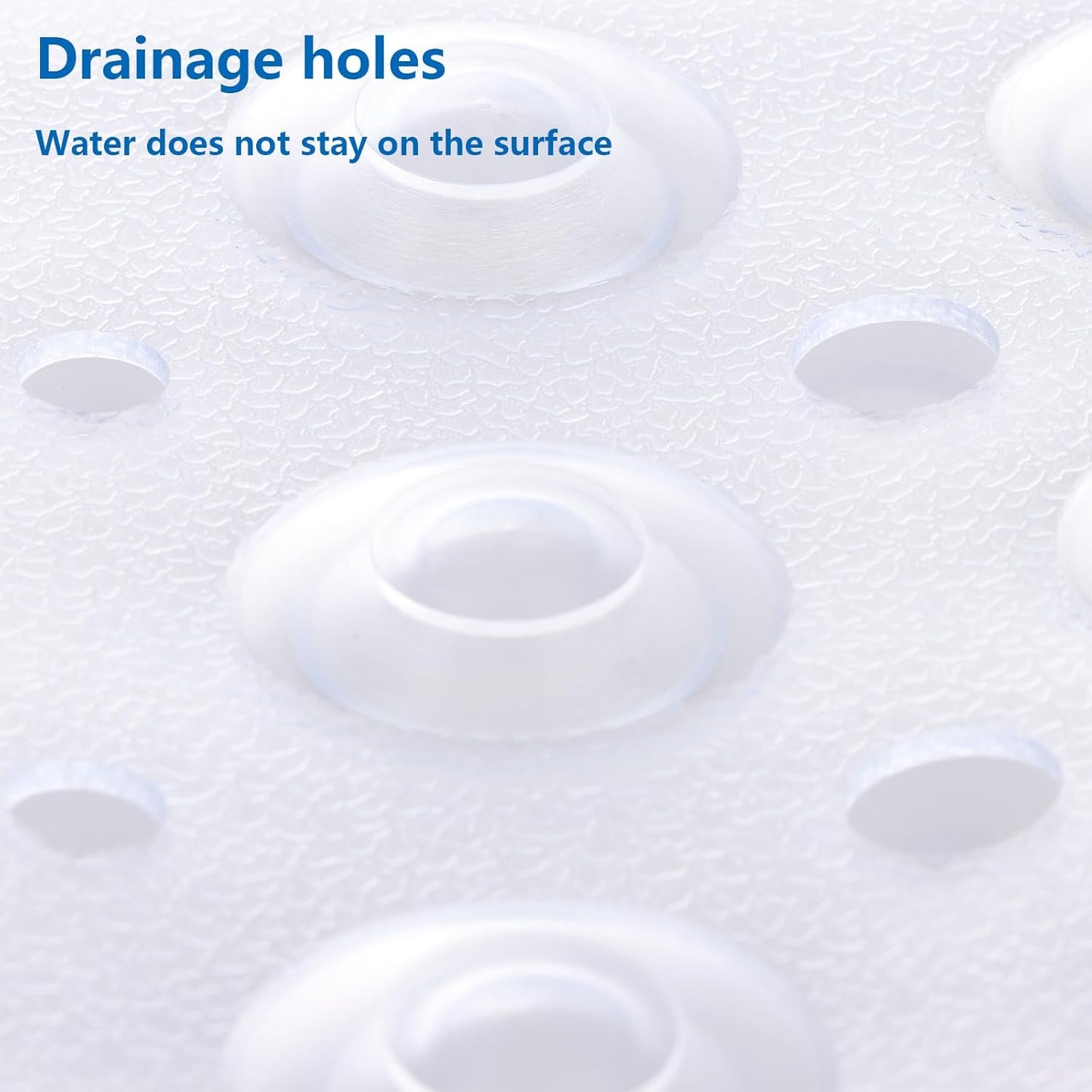 ASelected Shower Mat,53X53 Cm Square Shower Mat,Non Slip Square Bath Mat With Anti-Slip Suction Cup and Drain Holes (Clear)