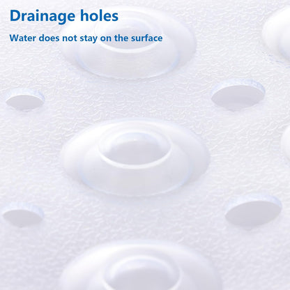 ASelected Shower Mat,53X53 Cm Square Shower Mat,Non Slip Square Bath Mat With Anti-Slip Suction Cup and Drain Holes (Clear)