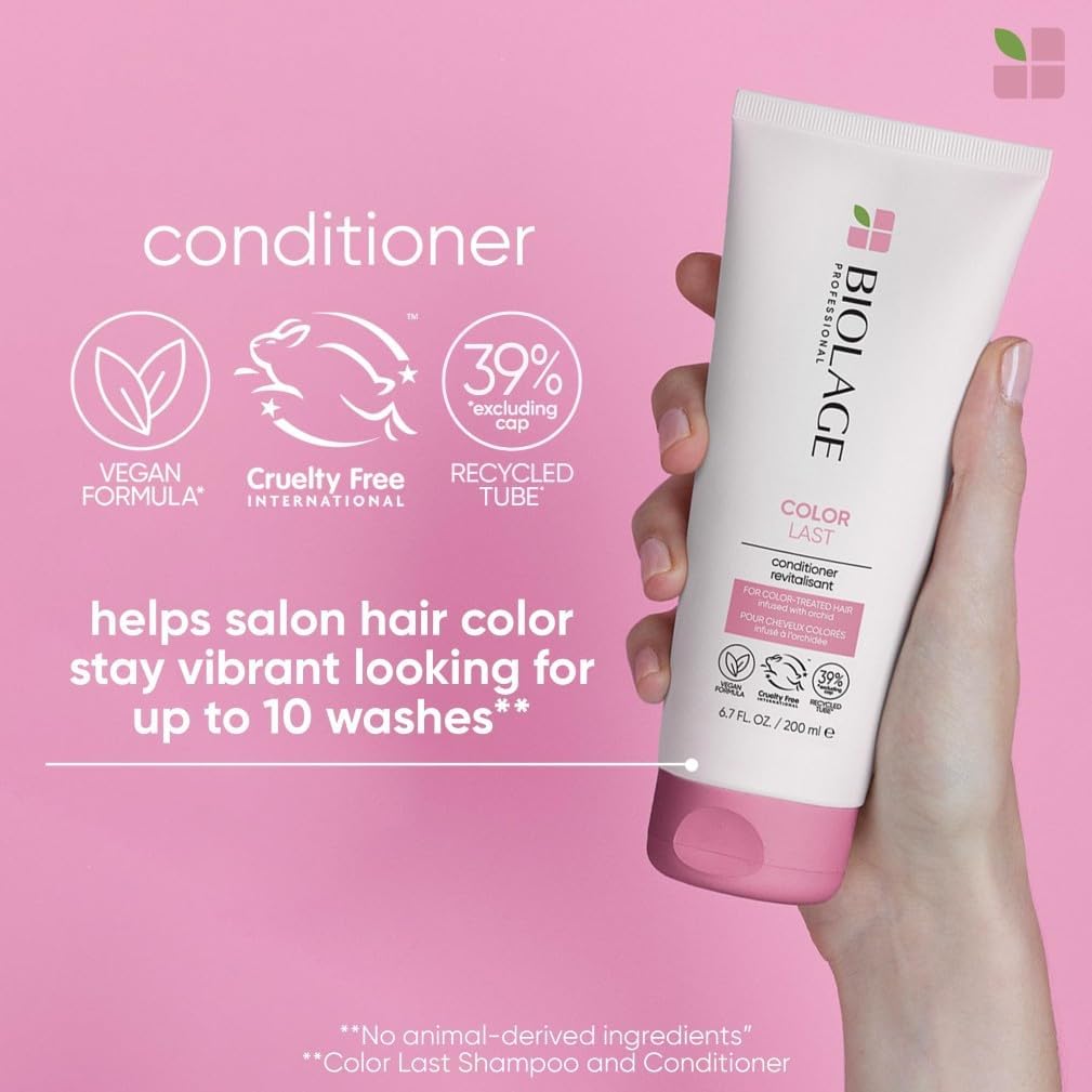 Biolage Professional Color Last Moisturising Conditioner for Coloured Hair, Enriched With Orchid Flower Extract that Helps Prevents Colour Fade for Shiny Salon-Vibrant Hair, 200ml