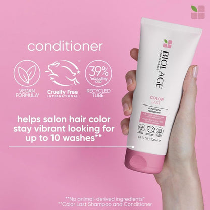 Biolage Professional Color Last Moisturising Conditioner for Coloured Hair, Enriched With Orchid Flower Extract that Helps Prevents Colour Fade for Shiny Salon-Vibrant Hair, 200ml