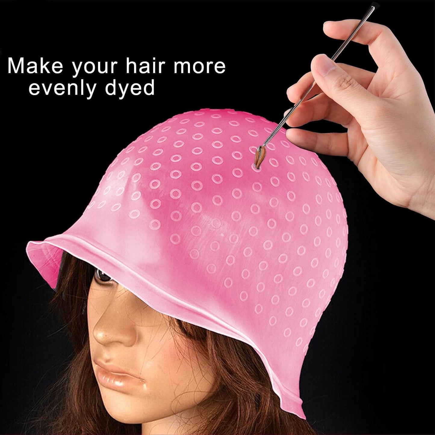 9 Pcs Highlighting Cap Kit, Highlight Kit, Streaking Cap, With Hooked Salon Hair Dyeing Comb Hair Dyeing Brush Shawl Gloves Suitable for Colored Salon Girls Hair Styling Tool