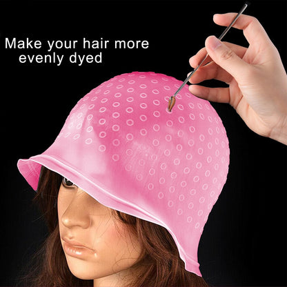 9 Pcs Highlighting Cap Kit, Highlight Kit, Streaking Cap, With Hooked Salon Hair Dyeing Comb Hair Dyeing Brush Shawl Gloves Suitable for Colored Salon Girls Hair Styling Tool