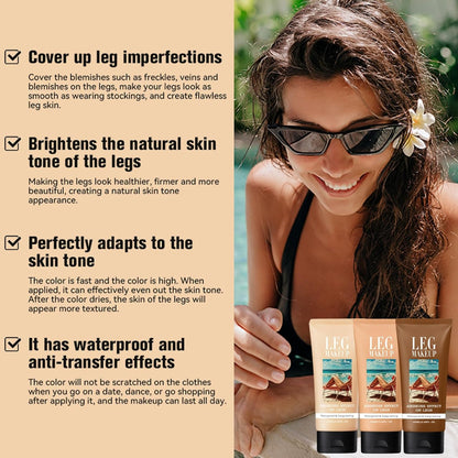 Leg Makeup Concealer Full Coverage,No Transfer Waterproof Cover Varicose Veins Cream,Flawless Leg Makeup Cream To Cover Veins,Long Lasting Body Make up,LegAnd Body Scar Tattoo Cover Up #02