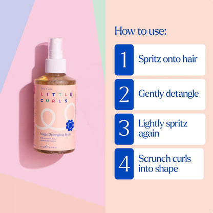 Only Curls Little Curls Magic Detangling Spray, 200ml, Kids Hair Detangler, Tames Tangles &amp; Hydrates, Gentle Leave-In Conditioner, Easy Routine, Vegan &amp; Cruelty Free, For All Curly Hair Types