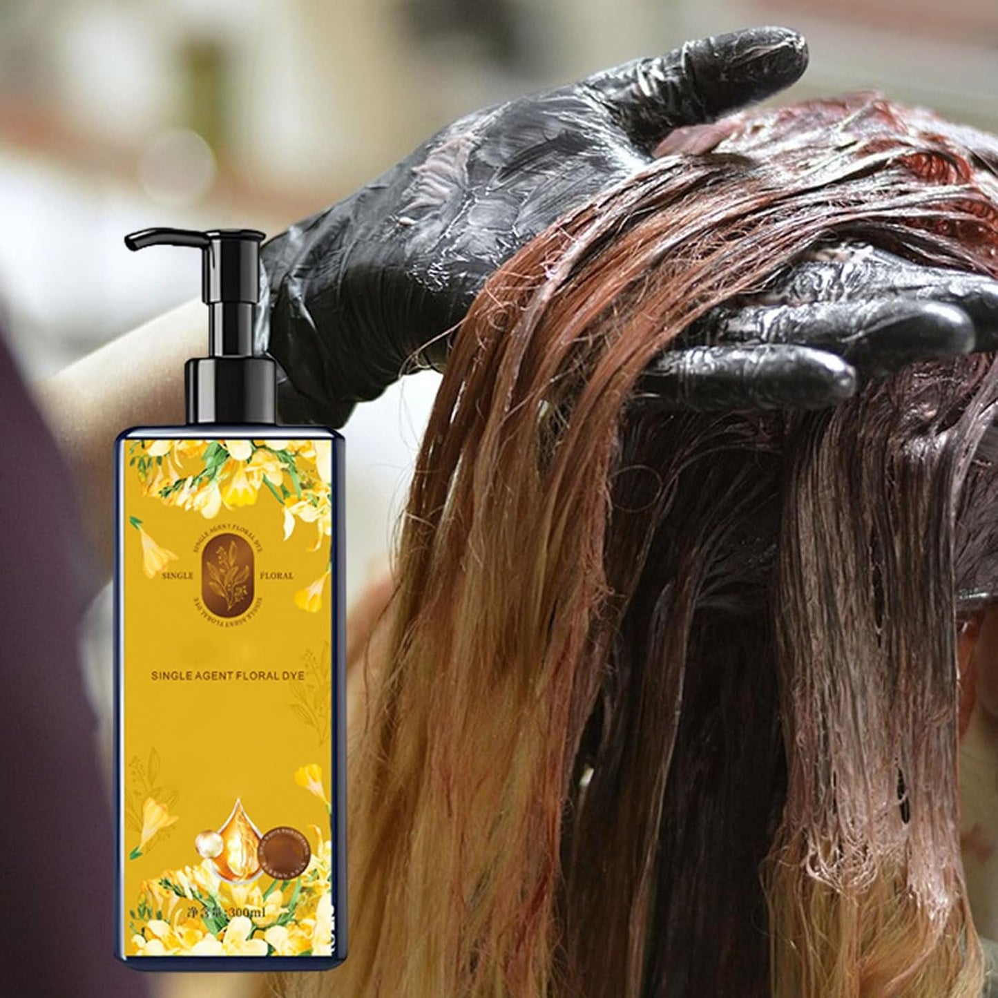 Nourishing Plant-Based Hair Color,Long-Lasting Floral Dye, Even And Natural Gray Hair Coverage, Softens and Adds Shine,Plant-Based Formula for Men &amp; Women - Instant Effect (Natural Black)