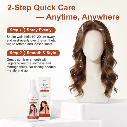 UNEK Leave-in Synthetic Wig Care Spray - Instant Detangling &amp; Frizz Control, Quick Refresh Anytime, Easy Care No Rinse - 150ml