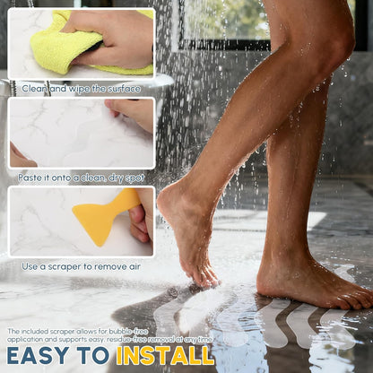 36 Pcs Non Slip Bath Stickers, Non Slip Shower Stickers Transparent Self-Adhesive, Anti Slip Bath Stickers for Tub, Stairs, Room, Slippery Surfaces(20mm * 200mm)