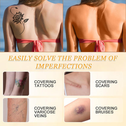Waterproof Leg Makeup, No Transfer Full Coverage Body Foundation - Flawless Lotion for Veins, Scars, Tattoo Cover Up and Even Skin Tone (Fairest Glow)